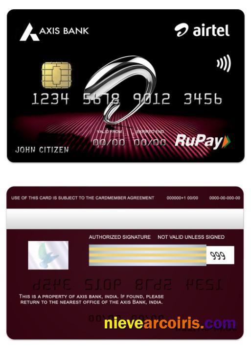India Axis Bank Airtel RuPay credit card